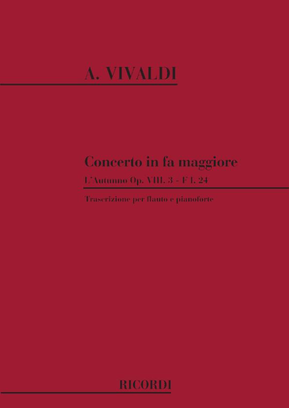 Concerto per Flauto, Archi e BC - In Fa 'L'Autunno' Op. Viii N. 3 Rv 293, F.I-24 - příčná flétna aklavír